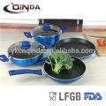 6pcs non-stick metallic coating cookware sets